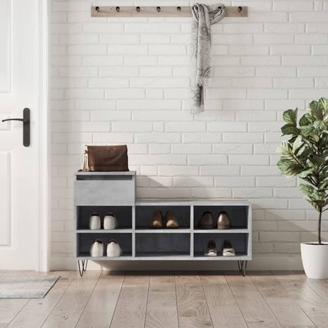 Vidaxx skoskab 102x36x60 cm konstrueret træ betongrå