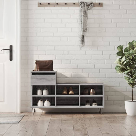 VidaXL skoskab 102x36x60 cm konstrueret træ sonoma grå