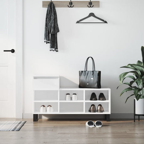 Vidaxx skoskab 102x36x60 cm færdigt træ højglans hvid