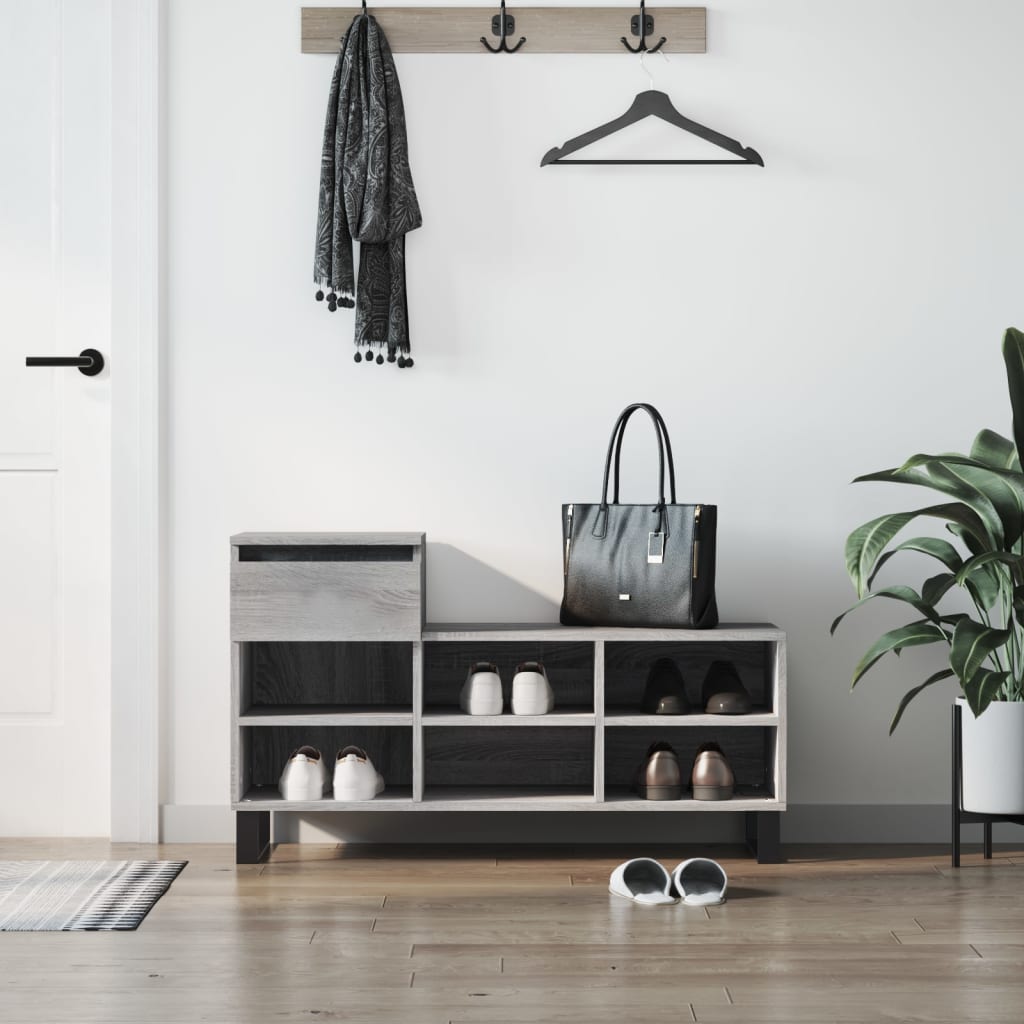 VidaXL skoskab 102x36x60 cm konstrueret træ sonoma grå