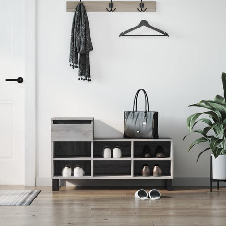 VidaXL skoskab 102x36x60 cm konstrueret træ sonoma grå
