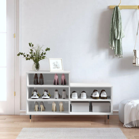 Vidaxx skoskab 102x36x60 cm færdigt træ højglans hvid