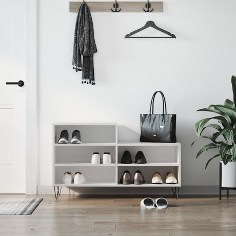 Vidaxx skoskab 102x36x60 cm færdigt træ højglans hvid