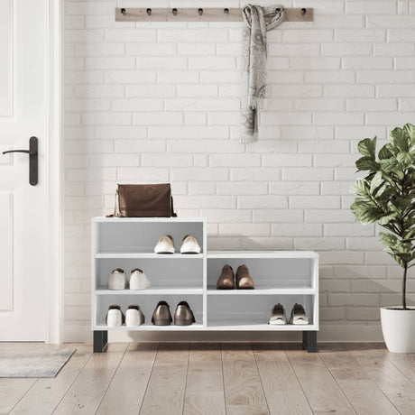 Vidaxx skoskab 102x36x60 cm færdigt træ højglans hvid