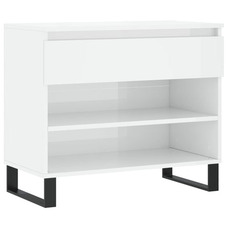 Vidaxx skoskab 70x36x60 cm færdigt træ højglans hvid