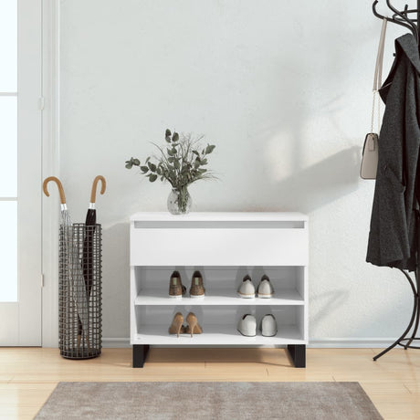 Vidaxx skoskab 70x36x60 cm færdigt træ højglans hvid