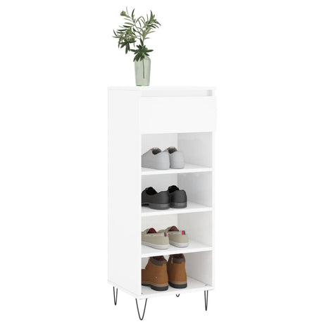 Vidaxx skoskab 40x36x105 cm færdigt træ højglans hvid