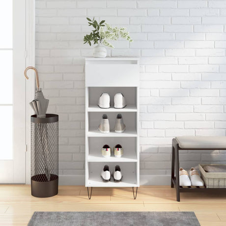 Vidaxx skoskab 40x36x105 cm færdigt træ højglans hvid