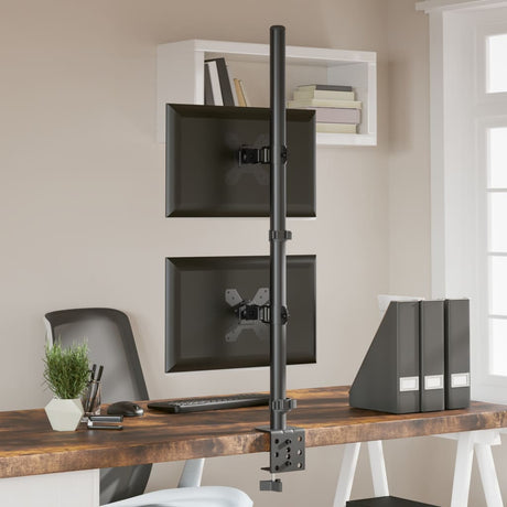 Vidaxl skærmstativ dobbelt VESA 75 100 mm stål sort