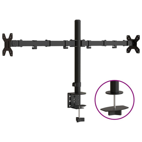 Vidaxl skærmstativ dobbelt VESA 75 100 mm stål sort