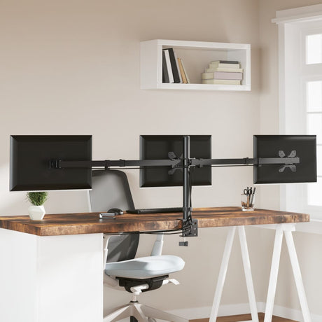 Vidaxl monitorstativ triple VESA 75 100 mm stål sort