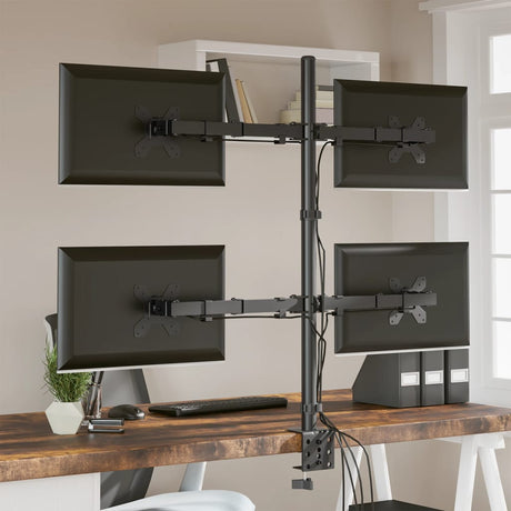 VidaXL skærmbeslag VESA 75 100 mm sort stål