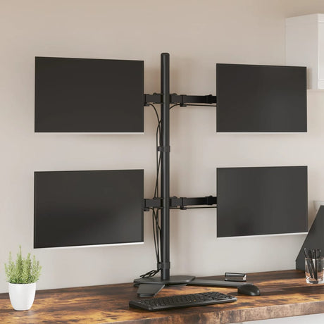 VidaXL skærmbeslag VESA 75 100 mm sort stål