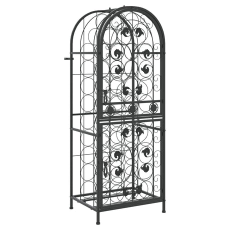 Vidaxl wijnrek voor 41 flessen 45x36x120 cm smeedijzer zwart