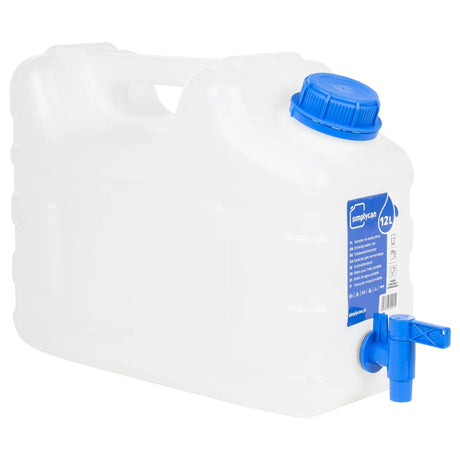 VidaXL vandtank med vandhane 10 l plast gennemsigtig