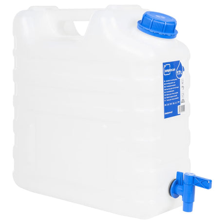 VidaXL vandtank med vandhane 15 l plast gennemsigtig
