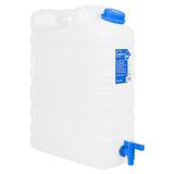 VidaXL vandtank med vandhane 20 l plast gennemsigtig