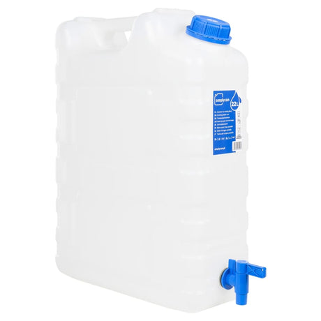 VidaXL vandtank med vandhane 20 l plast gennemsigtig