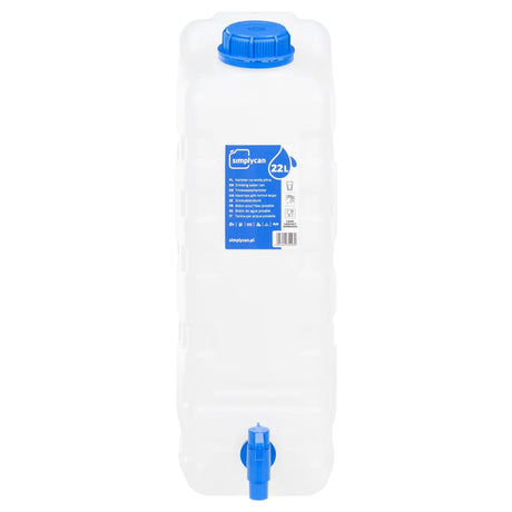 VidaXL vandtank med vandhane 20 l plast gennemsigtig