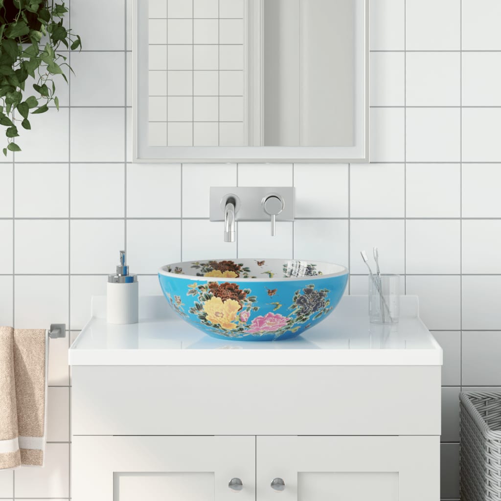 Vidaxx overflademonteret vask rund φ41x14 cm keramik flerfarvet
