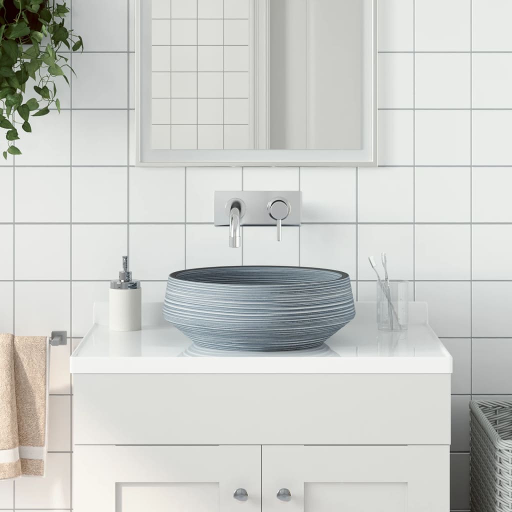 Vidaxx påbygningsvask rund φ41x14 cm keramisk grå
