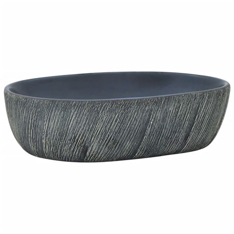 Vidaxx bordplade vask oval 47x33x13 cm keramik sort og grå