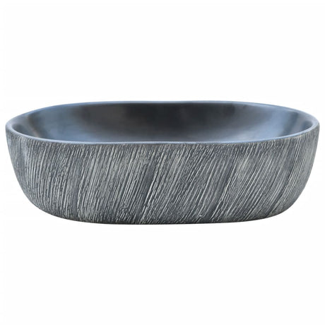 Vidaxx bordplade vask oval 47x33x13 cm keramik sort og grå