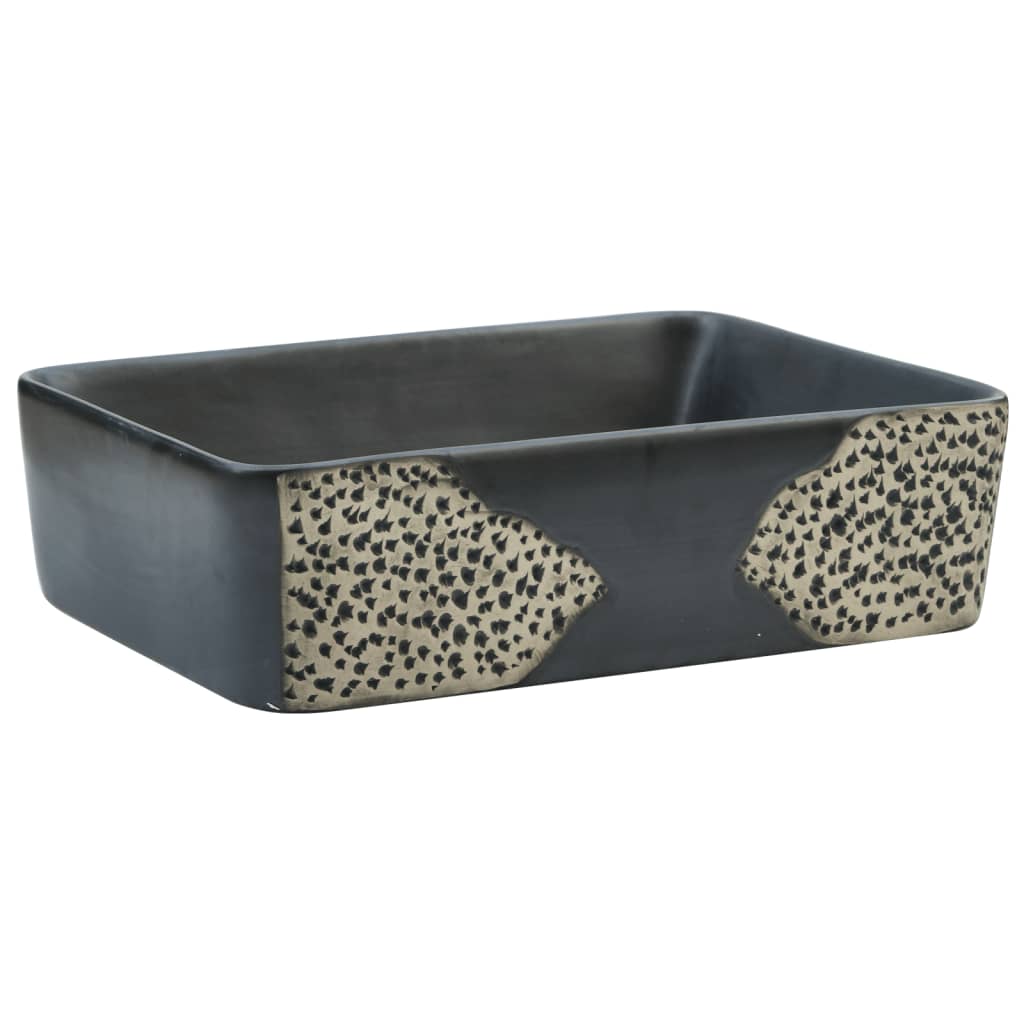Vidaxx overflademonteret vask rektangulær 46x35,5x13 cm keramik sort