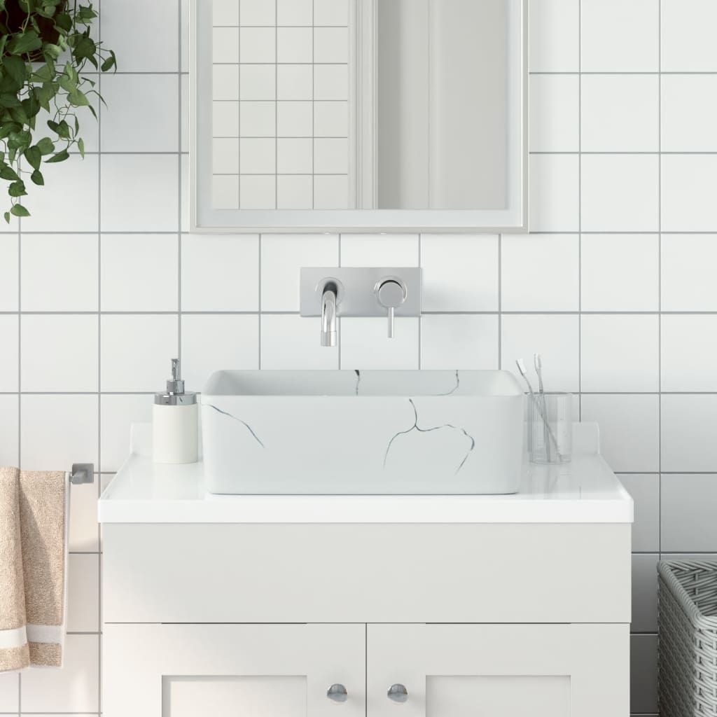 Vidaxx overflademonteret vask rektangulær 46x35,5x13 cm keramik hvid