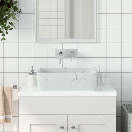 Vidaxx overflademonteret vask rektangulær 46x35,5x13 cm keramik hvid
