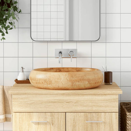 Vidaxx bordplade vask oval 59x40x15 cm keramisk brun