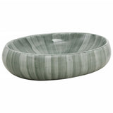 Vidaxx bordplade vask oval 59x40x15 cm keramisk grøn