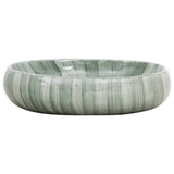 Vidaxx bordplade vask oval 59x40x15 cm keramisk grøn