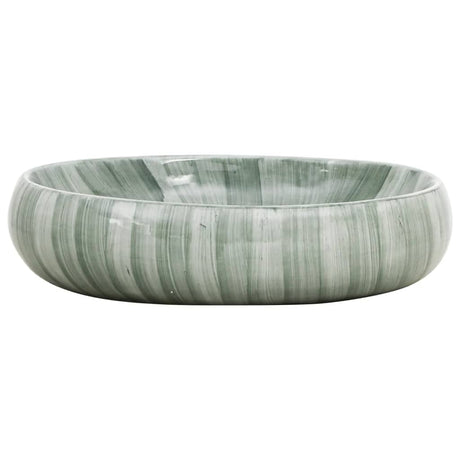 Vidaxx bordplade vask oval 59x40x15 cm keramisk grøn