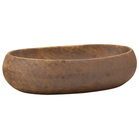 Vidaxx bordplade vask oval 59x40x15 cm keramisk brun