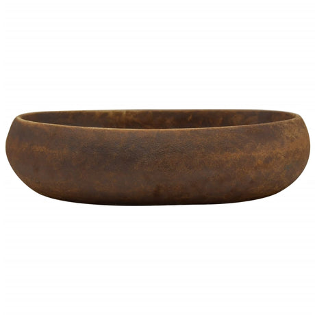 Vidaxx bordplade vask oval 59x40x15 cm keramisk brun