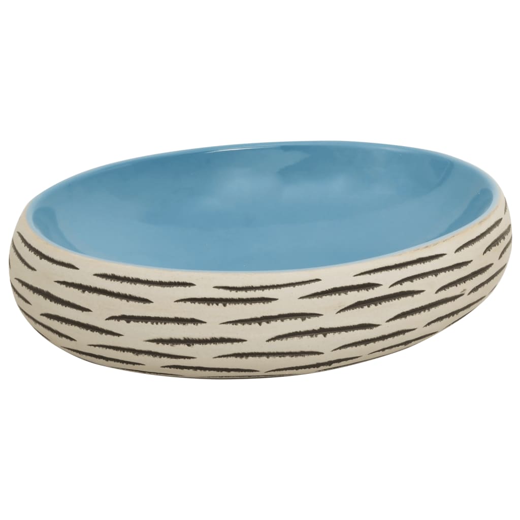 Vidaxx bordplade vask oval 59x40x15 cm keramik flerfarvet
