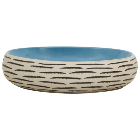 Vidaxx bordplade vask oval 59x40x15 cm keramik flerfarvet