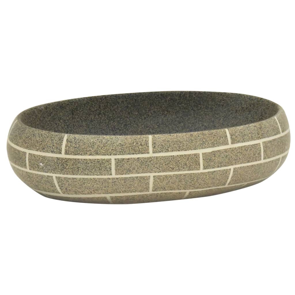 Vidaxx bordplade vask oval 59x40x15 cm keramik flerfarvet
