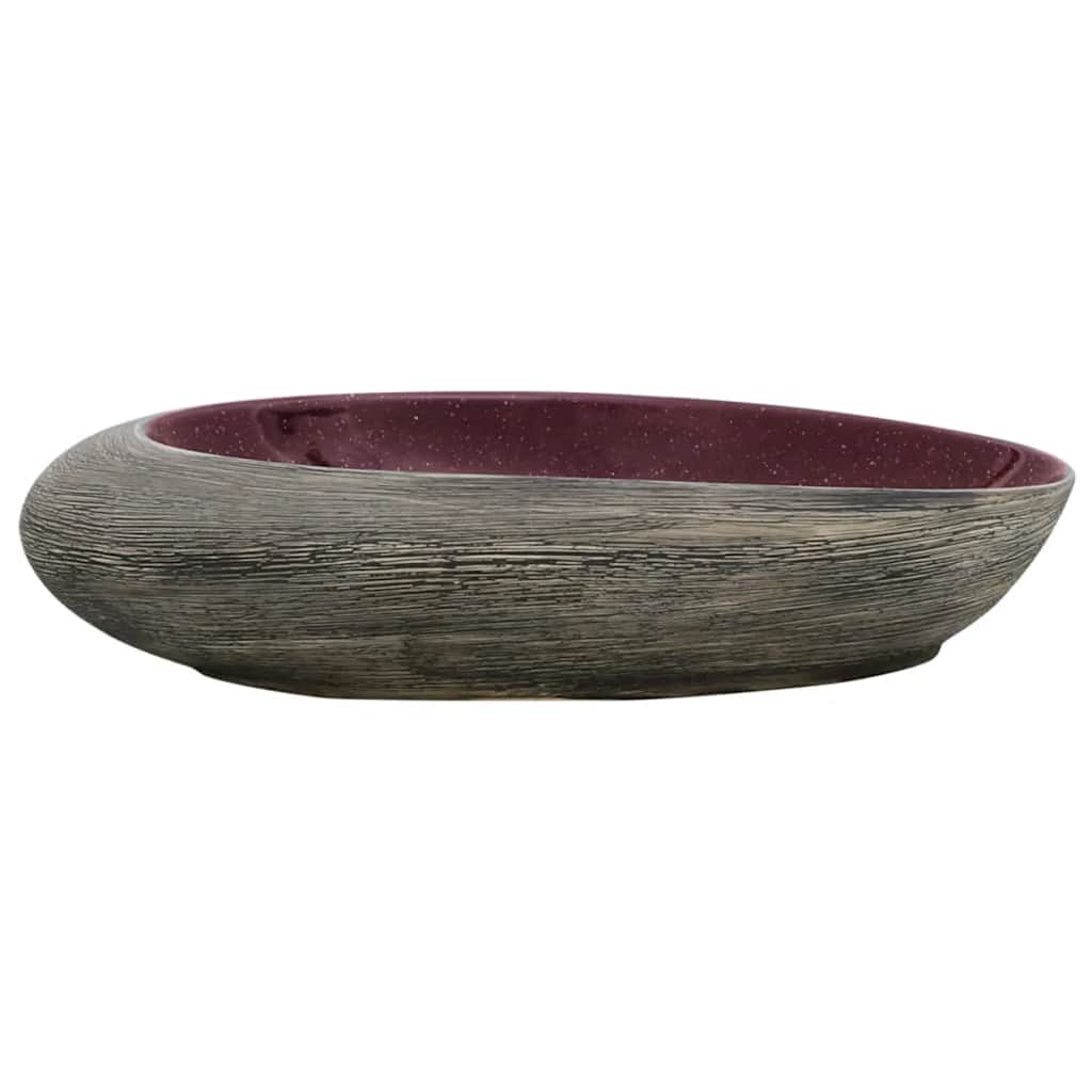 Vidaxx bordplade vask oval 59x40x14 cm keramik lilla og grå