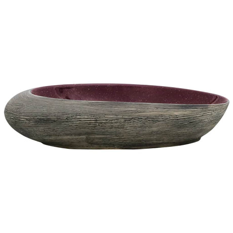 Vidaxx bordplade vask oval 59x40x14 cm keramik lilla og grå