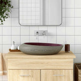 Vidaxx bordplade vask oval 59x40x14 cm keramik lilla og grå