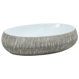 Vidaxx bordplade vask oval 59x40x15 cm keramik grå og blå