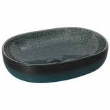 Vidaxx bordplade vask oval 59x40x14 cm keramik turkis