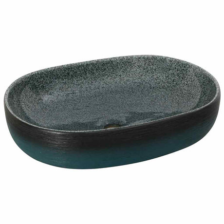Vidaxx bordplade vask oval 59x40x14 cm keramik turkis