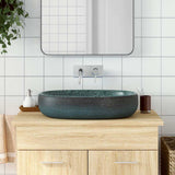 Vidaxx bordplade vask oval 59x40x14 cm keramik turkis