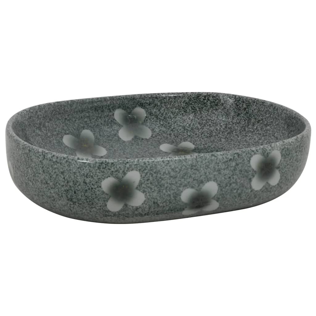 Vidaxx bordplade vask oval 59x40x14 cm keramisk blå
