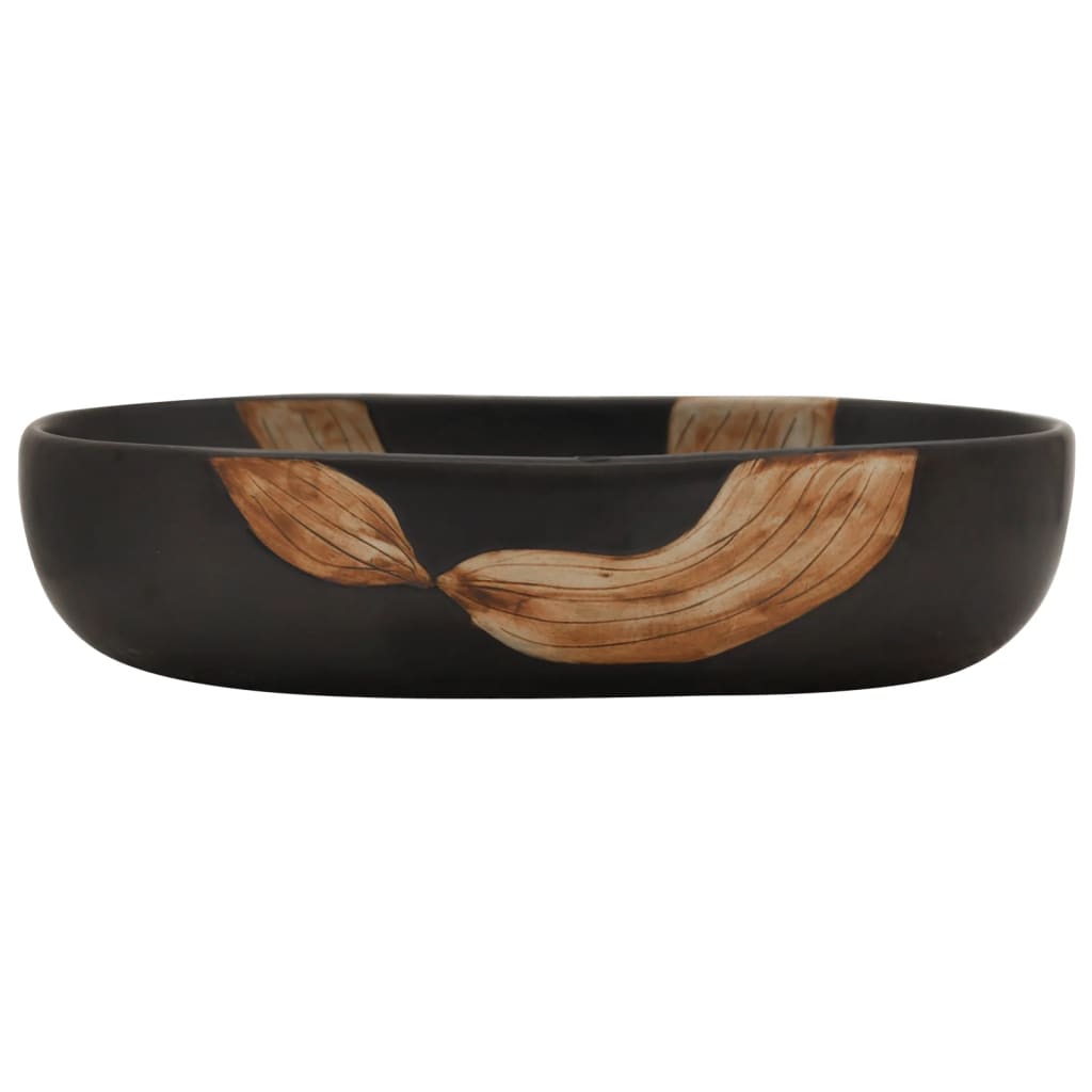 Vidaxx bordplade vask oval 59x40x14 cm keramisk sort