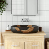 Vidaxx bordplade vask oval 59x40x14 cm keramisk sort