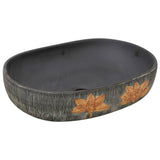 Vidaxx bordplade vask oval 59x40x14 cm keramisk grå og sort